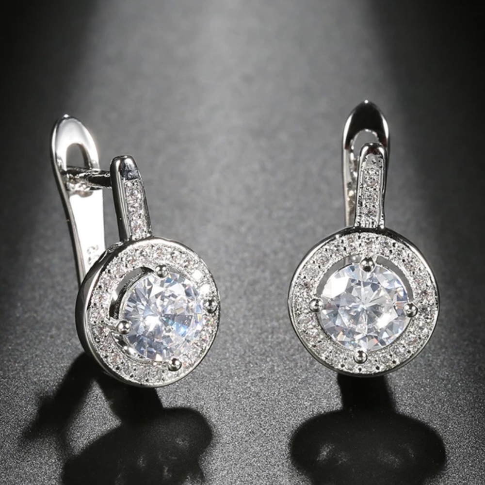 STERLING SILVER ROUND STUD EARRINGS - Picture 3 of 3